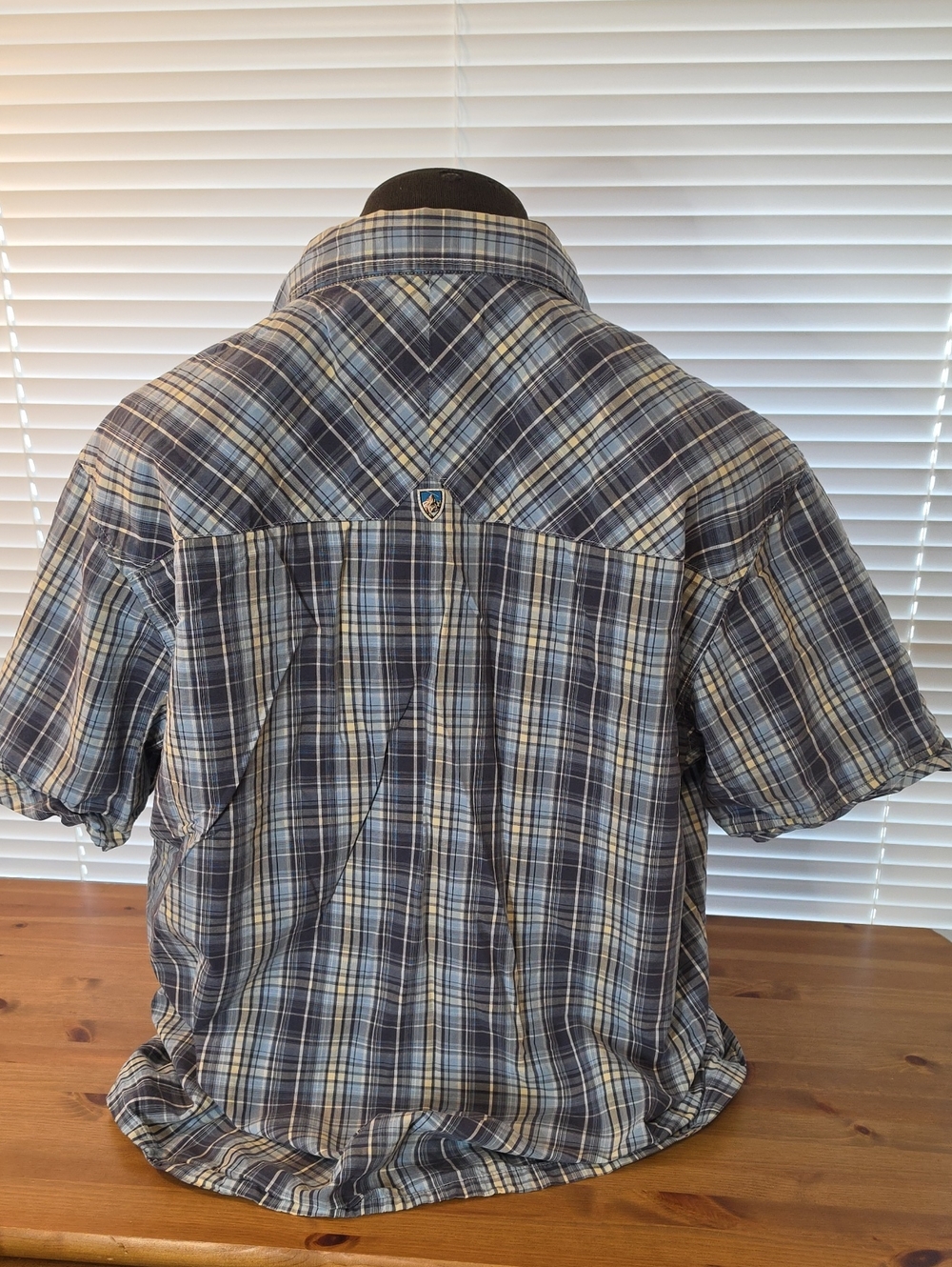Kuhl Men's Short-Sleeve Blue Plaid Suncel Button-Down Shirt - Picture 2 of 5